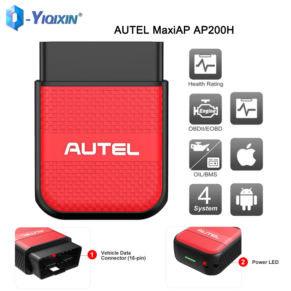 

AUTEL MaxiAP AP200H Wireless Bluetooth OBD2 Scanner For All Vehicles Work On iOS And Android OBDII ENG/Transmission/ABS/SRS Tool