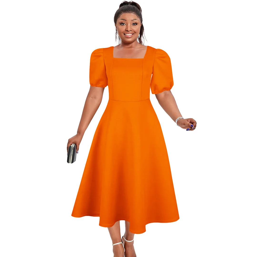 African Dresses for Women Summer African Women Square Collar Short Sleeve Yellow Orange Light Blue Dress African Clothes
African Dresses for Women Summer African Women Square Collar Short Sleeve Yellow Orange Light Blue Dress African Clothes