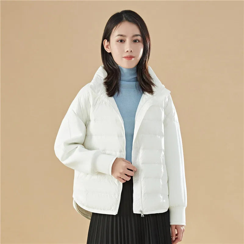 

Женский зимний пуховик, Новое поступление 2022, женское корейское модное повседневное однотонное пальто на белом утином пуху 90%