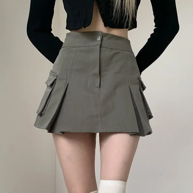 Women's Kawaii Solid Cargo Mini Skirt A-line High Waist Summer Leisure Skinny Jeans Skirt Korean Style Street Y2K Short Dress
Women's Kawaii Solid Cargo Mini Skirt A-line High Waist Summer Leisure Skinny Jeans Skirt Korean Style Street Y2K Short Dress