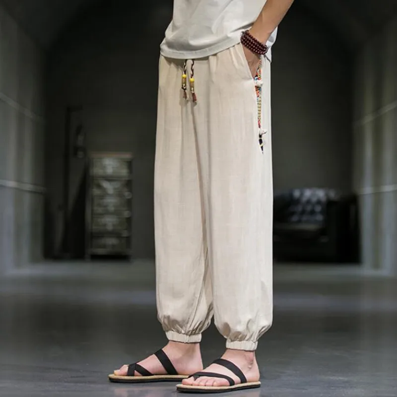2022 Mens Linen Harem Pants Men HipHop Drop Pants Men Joggers Male Pantalones Hombre retro Chinese Style Ankle-Length Pants
2022 Mens Linen Harem Pants Men HipHop Drop Pants Men Joggers Male Pantalones Hombre retro Chinese Style Ankle-Length Pants