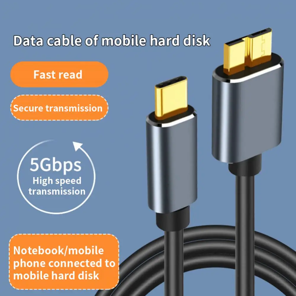 USB C 3.0 Cable TypeC To USB 3.0 Micro B Cable Connector 5Gbps External Hard Drive Disk Cable For Hard Drive Computer Accessorie
USB C 3.0 Cable TypeC To USB 3.0 Micro B Cable Connector 5Gbps External Hard Drive Disk Cable For Hard Drive Computer Accessorie