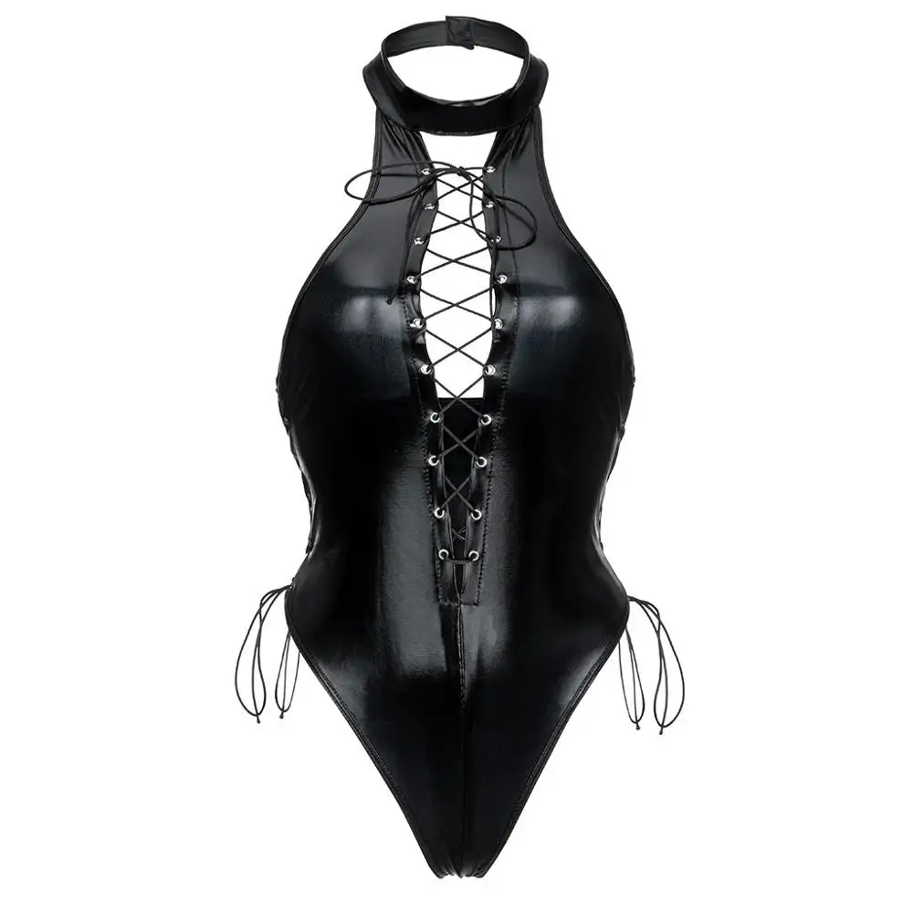 Women Artificial Leather Bodysuit Leather Lingerie Elastic Hollow Out Bandage Party Bodysuit Nightclub Sexy Backless Bodysuits
Women Artificial Leather Bodysuit Leather Lingerie Elastic Hollow Out Bandage Party Bodysuit Nightclub Sexy Backless Bodysuits