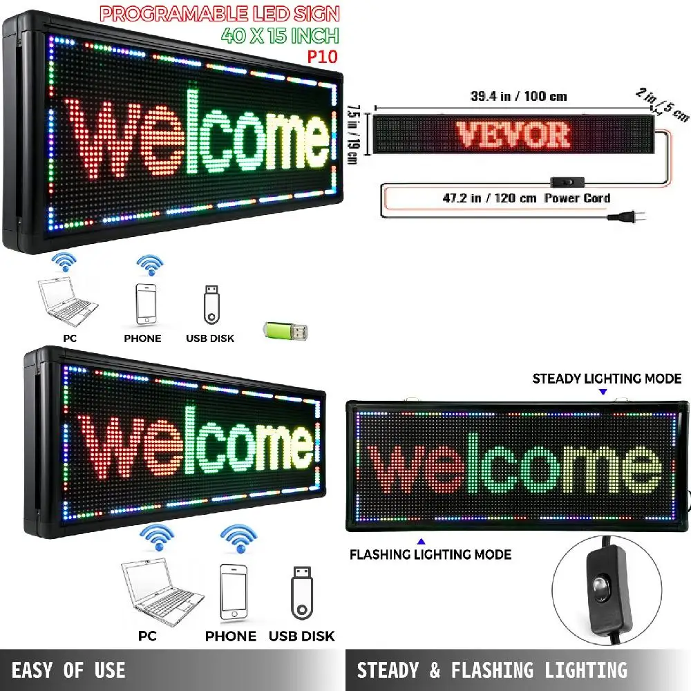 plays Catch Attention. "Awesome 40 x 15 Inch Red, Green, and Yellow LED Animated Moving Display Message Board Scrolling Sign - C
plays Catch Attention. "Awesome 40 x 15 Inch Red, Green, and Yellow LED Animated Moving Display Message Board Scrolling Sign - C
