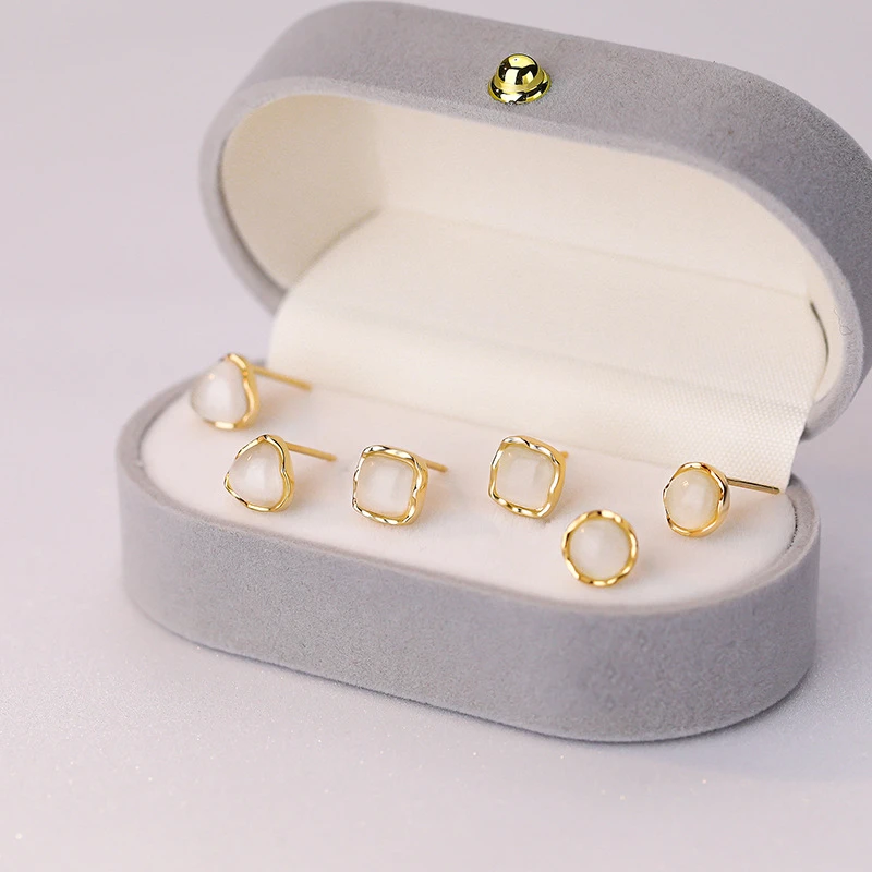 Simple Geometric Opal Stud Earrings For Women Fashion 925 Sterling Silver 14K Gold Plated Piercing Earrings Wedding Jewelry
Simple Geometric Opal Stud Earrings For Women Fashion 925 Sterling Silver 14K Gold Plated Piercing Earrings Wedding Jewelry