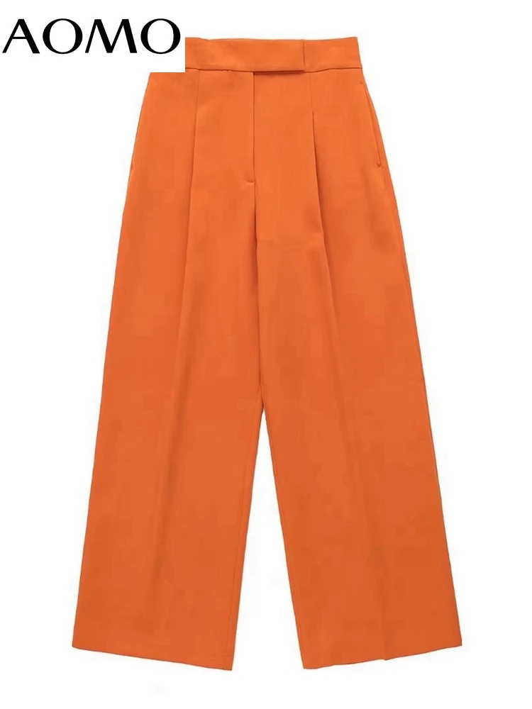 AOMO 2022 New Female Orange Wide Leg Suit Pants Trousers for Women Pockets Office Lady Elegant Pants 3H337A
AOMO 2022 New Female Orange Wide Leg Suit Pants Trousers for Women Pockets Office Lady Elegant Pants 3H337A