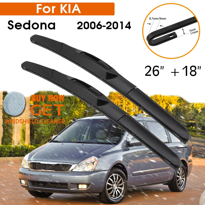 Car Wiper Blade For KIA Sedona 2006-2014 Windshield Rubber Silicon Refill Front Window Wiper 26"+18" LHD RHD Auto Accessories
Car Wiper Blade For KIA Sedona 2006-2014 Windshield Rubber Silicon Refill Front Window Wiper 26"+18" LHD RHD Auto Accessories