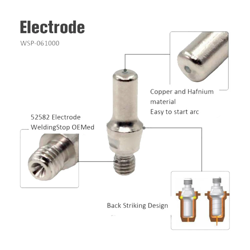 20pcs Plasma Cutter Torch IPT-60 PT60 PT-60 Electrode Tips 1.0mm 52582 WSP-061000 51313P.10 WSP-062004 For PT60 IPT-60 Welding
20pcs Plasma Cutter Torch IPT-60 PT60 PT-60 Electrode Tips 1.0mm 52582 WSP-061000 51313P.10 WSP-062004 For PT60 IPT-60 Welding