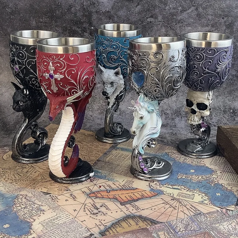 Love Couple Black Cats Heart Of Goblets 7.3" Chalice Medieval Dragon Goblet Stainless Steel Wine Cup Dragon Holy Grail
Love Couple Black Cats Heart Of Goblets 7.3" Chalice Medieval Dragon Goblet Stainless Steel Wine Cup Dragon Holy Grail
