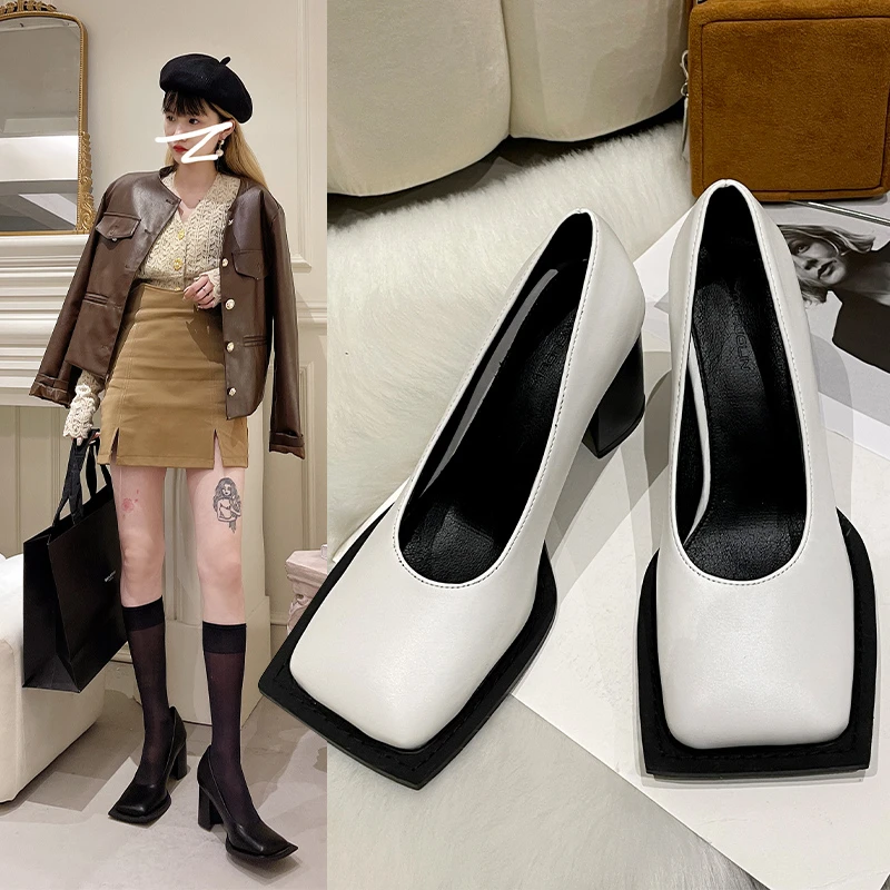 8 cm High Heels Niche Design Thick Heel Single Shoes Women's Shoes 2022 New Spring Big Head French Temperament Scoop Pumps
8 cm High Heels Niche Design Thick Heel Single Shoes Women's Shoes 2022 New Spring Big Head French Temperament Scoop Pumps