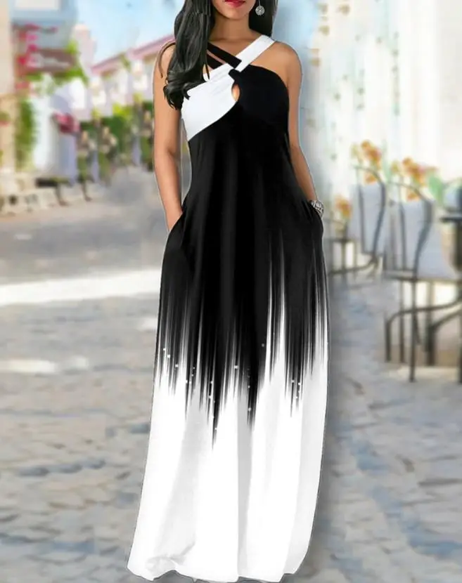 New Fashion Summer Dresses Fashion 2023 Women's Casual Clothing Ombre Crisscross Pocket Design Maxi Flared Dress Female
New Fashion Summer Dresses Fashion 2023 Women's Casual Clothing Ombre Crisscross Pocket Design Maxi Flared Dress Female