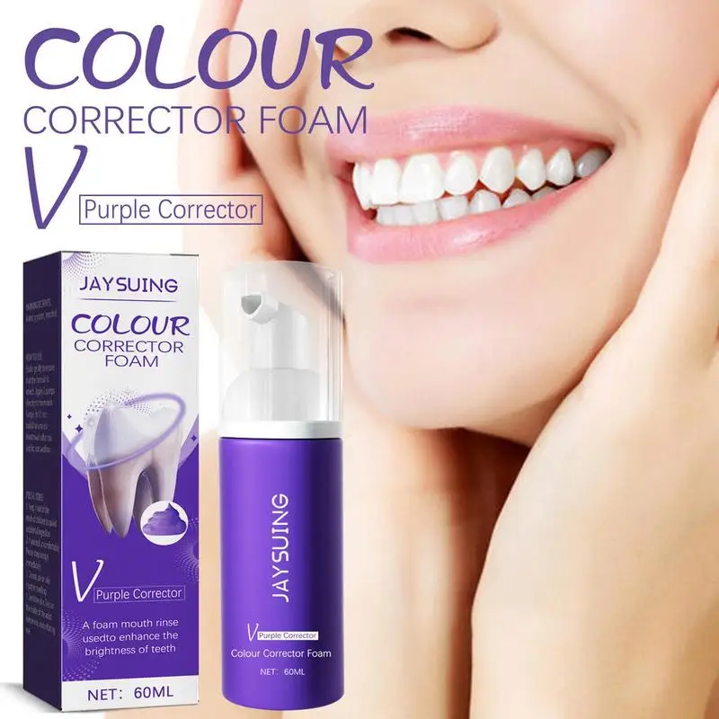 

Teeth Whitening Color Corrector Toothpaste 60ml Tooth Cleaner Stain Tartar Remover Fresh Breath Dental Care Foam Tooth Mousse