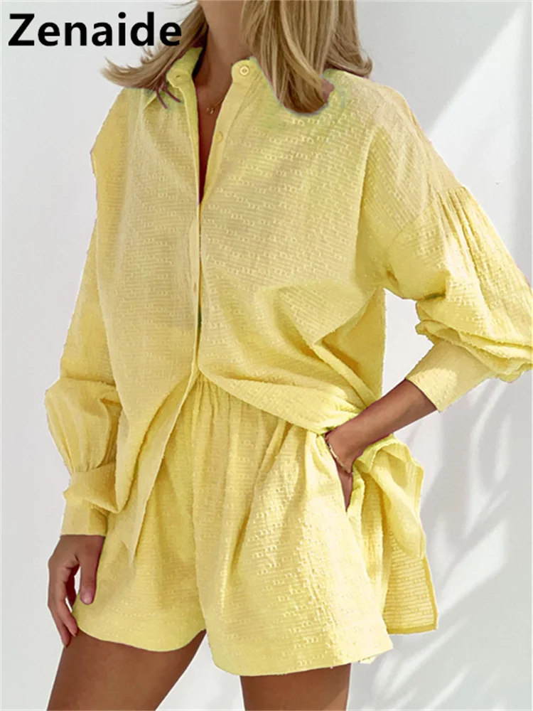 Zenaide Long Sleeve Top Shirt And Shorts Two Piece Set 2022 Summer Tracksuits Women Loose Casual Loungewear Oversized Outfits
Zenaide Long Sleeve Top Shirt And Shorts Two Piece Set 2022 Summer Tracksuits Women Loose Casual Loungewear Oversized Outfits