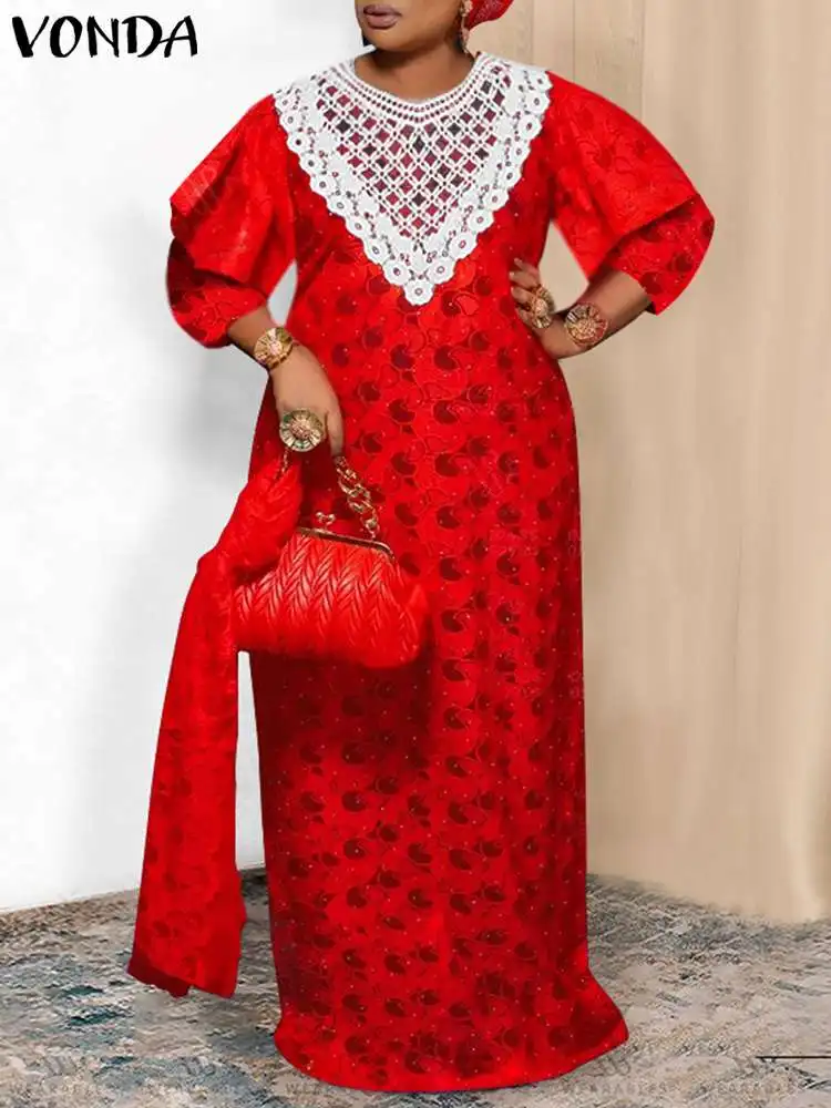 Summer Maxi Dress 2023 Women Bohemian Printed Sundress VONDA Casual Short Sleeve Vintage Ruffled Lace Long Vestidos Beach Robe
Summer Maxi Dress 2023 Women Bohemian Printed Sundress VONDA Casual Short Sleeve Vintage Ruffled Lace Long Vestidos Beach Robe