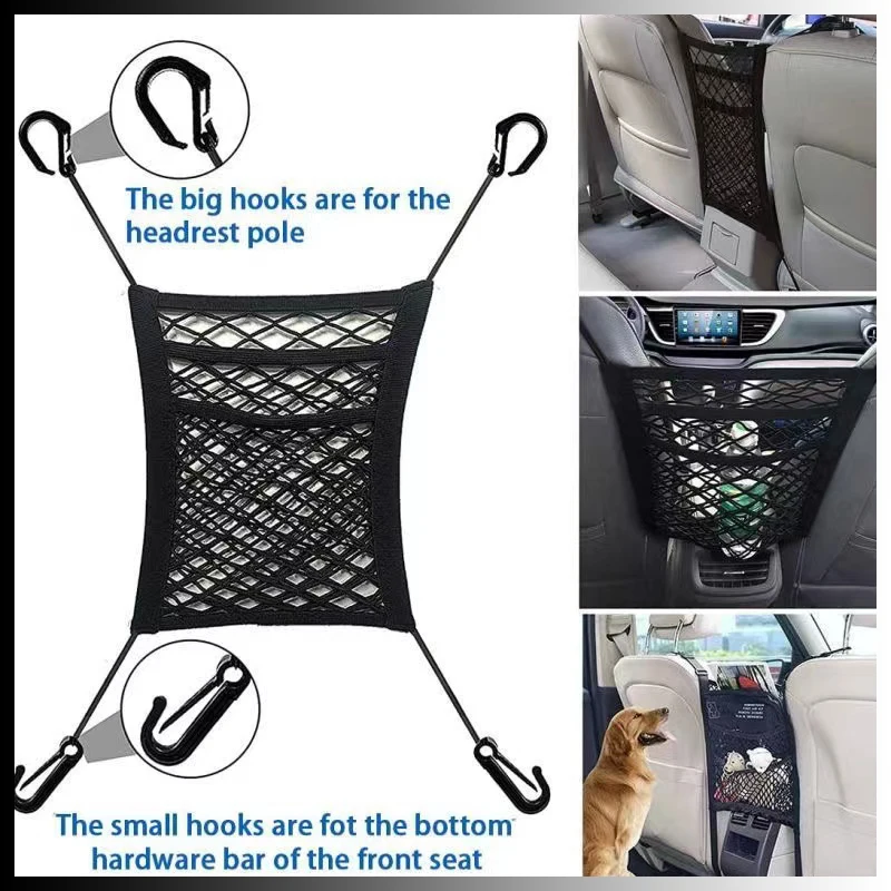 3-Layer 28x30cm Car Seat Organizer Net Bag Auto Mesh Luggage Holder Tissue Paper Phone Storage Bag Pet Blocking Net
3-Layer 28x30cm Car Seat Organizer Net Bag Auto Mesh Luggage Holder Tissue Paper Phone Storage Bag Pet Blocking Net