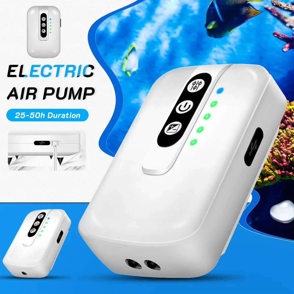 Outdoor Fishing Oxygen Pump Rechargeable Air Pump 3L/min 2 Mode 25H/50H Duration 2Outlet Air Pump for 30-100L Aquarium Fish Tank
Outdoor Fishing Oxygen Pump Rechargeable Air Pump 3L/min 2 Mode 25H/50H Duration 2Outlet Air Pump for 30-100L Aquarium Fish Tank