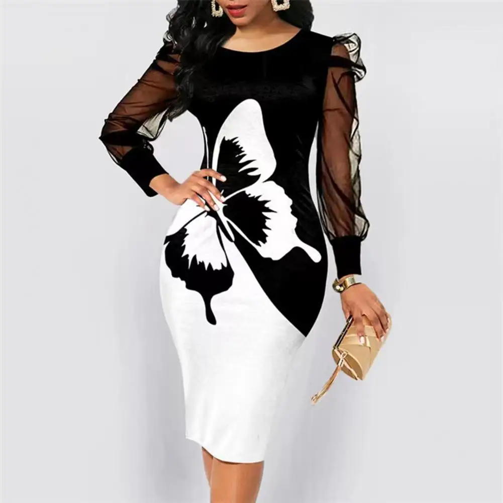 Charming Elegant Dress Long Sleeve Skin-touching Office Lace Slim Fit Printing Midi Dress Midi Dress Autumn Dress
Charming Elegant Dress Long Sleeve Skin-touching Office Lace Slim Fit Printing Midi Dress Midi Dress Autumn Dress