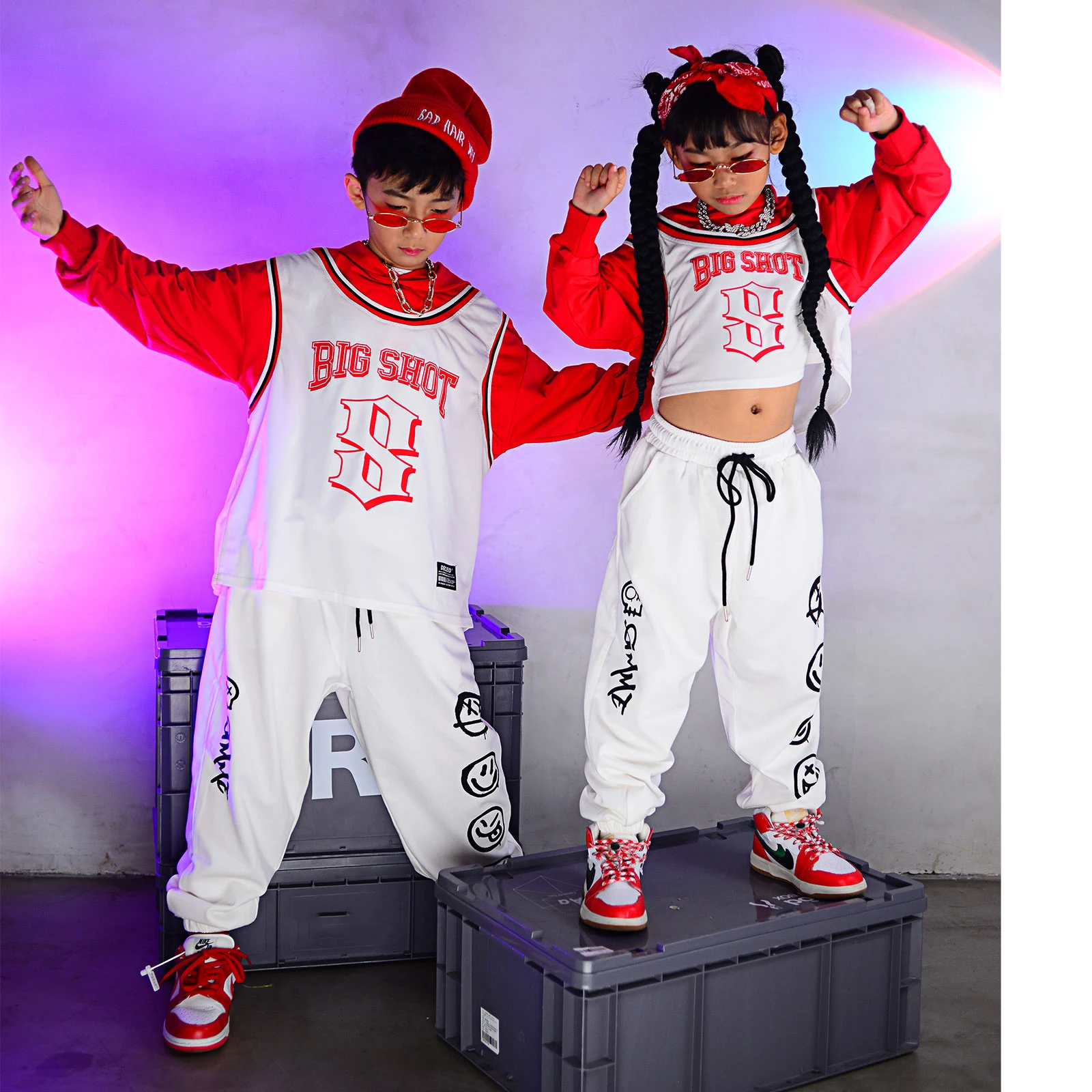 Hip Hop Dance Costumes For Kids Hoodie Tops Loose Pants Suit Street Dance Wear Jazz Modern Dance Clothes Rave Clothes 120-170
Hip Hop Dance Costumes For Kids Hoodie Tops Loose Pants Suit Street Dance Wear Jazz Modern Dance Clothes Rave Clothes 120-170