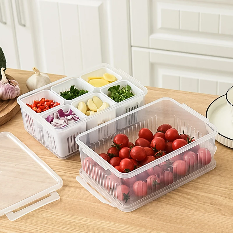 Refrigerator Storage Box 6 Grid Food Vegetable Fruit Storage Box Fridge Organizer Drain Basket Meat Onion Ginger Clear Crisper
Refrigerator Storage Box 6 Grid Food Vegetable Fruit Storage Box Fridge Organizer Drain Basket Meat Onion Ginger Clear Crisper