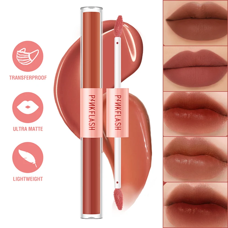 Жидкая бархатистая матовая помада 2 в 1 с двойной глазурью для губ, стойкая антипригарная чашка, не выцветает, Косметика для макияжа для деву... 
Жидкая бархатистая матовая помада 2 в 1 с двойной глазурью для губ, стойкая антипригарная чашка, не выцветает, Косметика для макияжа для деву...