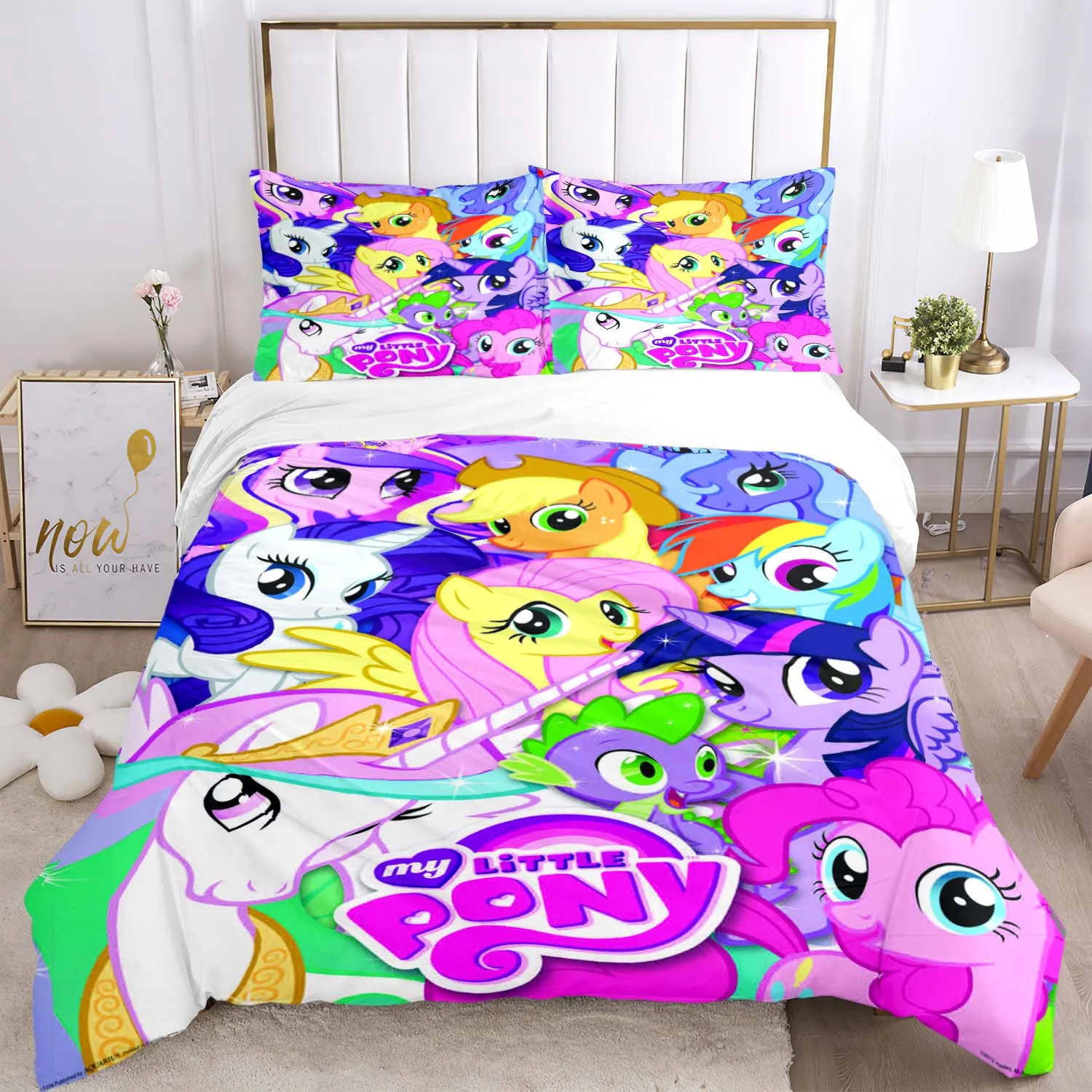 

Rainbow Unicorn Pony 3D printed bedding duvet cover Queen bedding set Soft and comfortable customized King size bedding set