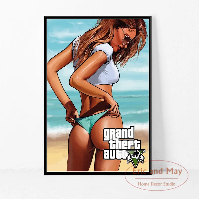 Game Cover Grand Theft Auto 5 Bikini Hot Girl Gta poster and print Canvas Painting Art wall pictures aesthetic room decor Quadro
Game Cover Grand Theft Auto 5 Bikini Hot Girl Gta poster and print Canvas Painting Art wall pictures aesthetic room decor Quadro