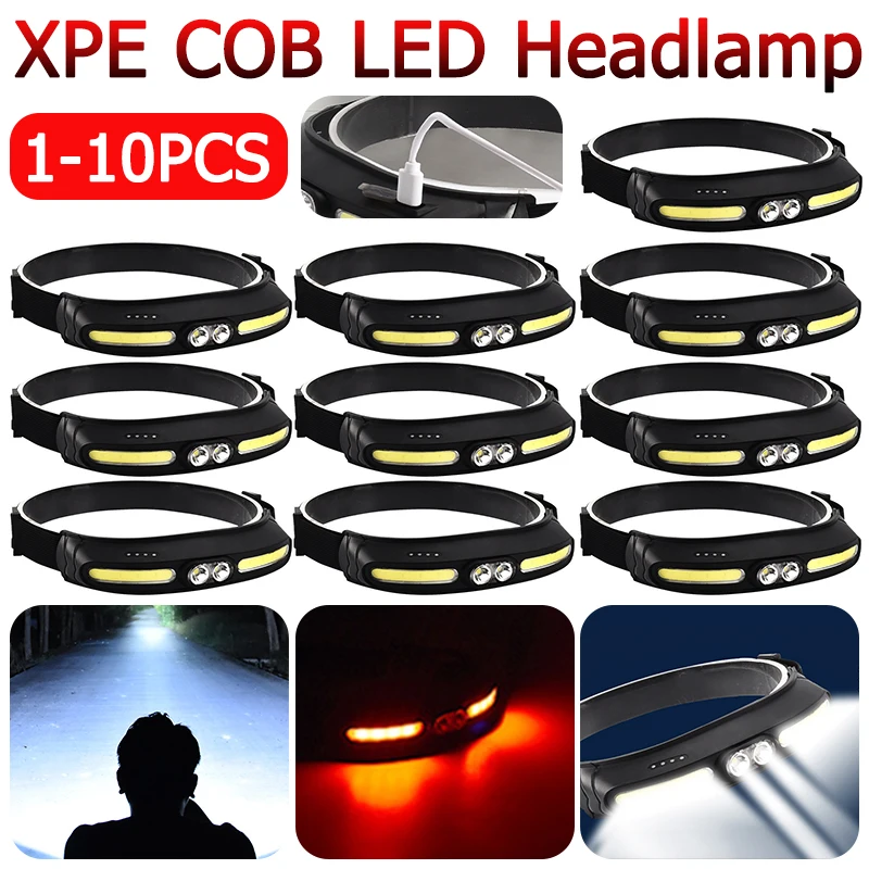 1-10 шт. XPE COB Светодиодный фонарь для кемпинга, портативный головсветильник фонарь, фонарь с USB, перезаряжаемый, 5 режимов освещения, налобный фонарь со встроенным аккумулятором
1-10 шт. XPE COB Светодиодный фонарь для кемпинга, портативный головсветильник фонарь, фонарь с USB, перезаряжаемый, 5 режимов освещения, налобный фонарь со встроенным аккумулятором