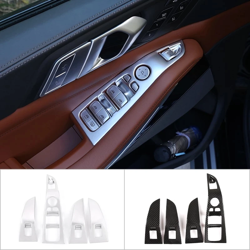 ABS Carbon Fiber Car Window Glass Lift Switch Button Control Panel Frame Cover Trim for BMW X5 G05 X7 G07 2019-2022 Accessories 
ABS Carbon Fiber Car Window Glass Lift Switch Button Control Panel Frame Cover Trim for BMW X5 G05 X7 G07 2019-2022 Accessories