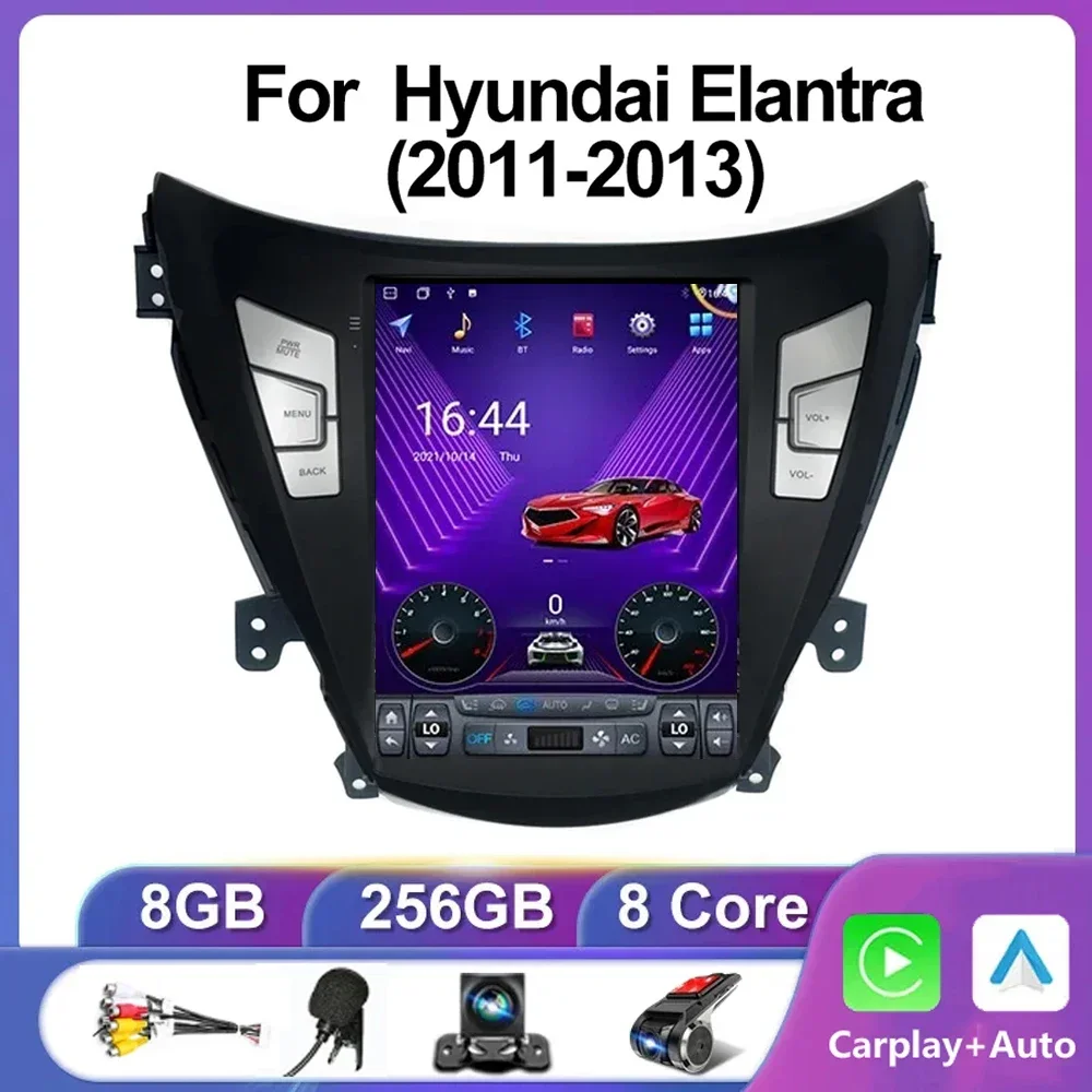 Автомобильный GPS-навигатор в стиле Tesla 4G 2Din Android 14 0 для HYUNDAI ELANTRA/MD 2011 2012 -2016