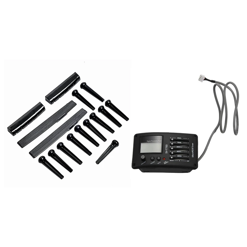 2 Sets Acoustic Guitar Bridge Pins And Saddle And Nut With SV-T750 5 Band EQ Equalizer And Digital Proceeding Tuner
2 Sets Acoustic Guitar Bridge Pins And Saddle And Nut With SV-T750 5 Band EQ Equalizer And Digital Proceeding Tuner