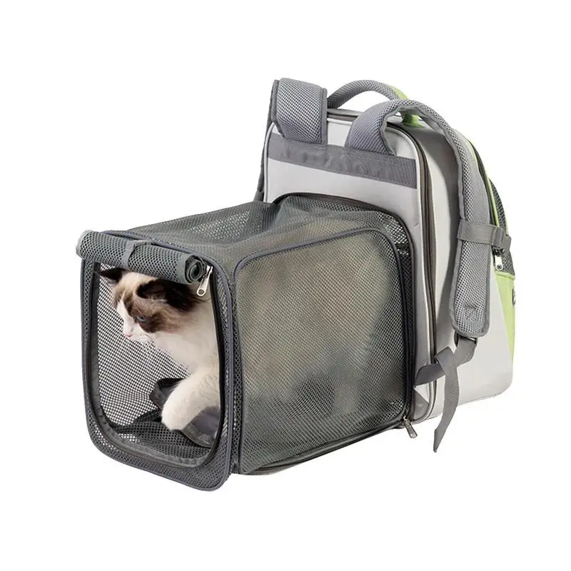 

Expandable Cat Carrier Pet Mesh Backpack Collision Color Dog Backpack Bag For Hiking Travel Hold Pets With Transparent Window