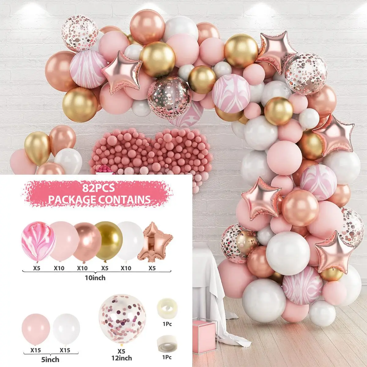 Wedding Birthday Balloons Set Pink Confetti Latex Balloon Combination Packages Festival Party Events Romantic Decoration Globos
Wedding Birthday Balloons Set Pink Confetti Latex Balloon Combination Packages Festival Party Events Romantic Decoration Globos
