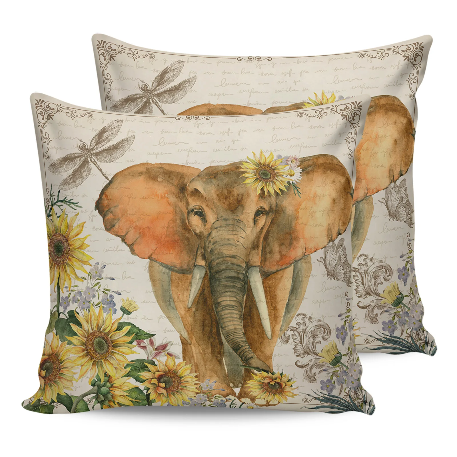 Elephant Flower Vintage Newspaper Pillow Case Home Sofa Decor Cushion Cover for Living Room Two Piece Set Decorative Pillowcases
Elephant Flower Vintage Newspaper Pillow Case Home Sofa Decor Cushion Cover for Living Room Two Piece Set Decorative Pillowcases