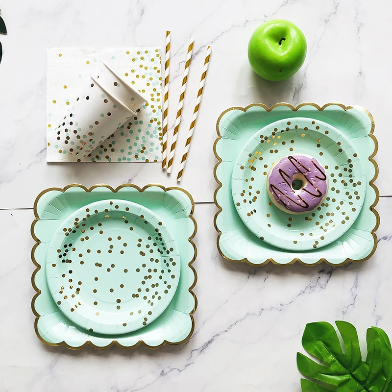 Green Gold Dots Disposable Tableware Party Paper Straw Plates Cups Napkins Birthday Baby Shower Carnival Wedding Decor Supplies
Green Gold Dots Disposable Tableware Party Paper Straw Plates Cups Napkins Birthday Baby Shower Carnival Wedding Decor Supplies