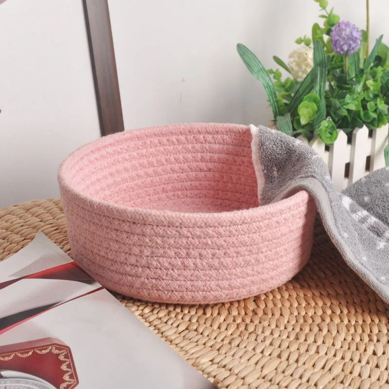 Nordic Cotton Weaving Stockpile Baskets Table Top Kitchen Items Small Drum Sundries Thread Environment-friendly Storage Basket
Nordic Cotton Weaving Stockpile Baskets Table Top Kitchen Items Small Drum Sundries Thread Environment-friendly Storage Basket