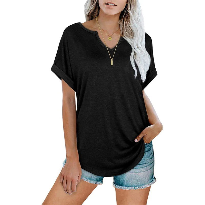 all-match Fashion New Women T-Shirt Elegant Solid Color Ladies Tee Casual V-Neck Short Sleeve Female Tops
all-match Fashion New Women T-Shirt Elegant Solid Color Ladies Tee Casual V-Neck Short Sleeve Female Tops