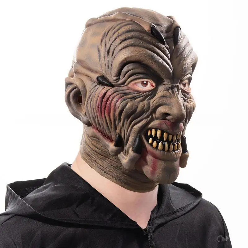 

Scary Creepers Face Cover Latex Mask Vivid Ogre Halloween Scary Face Cover Halloween Costume Face Masques Haunted House Headgear