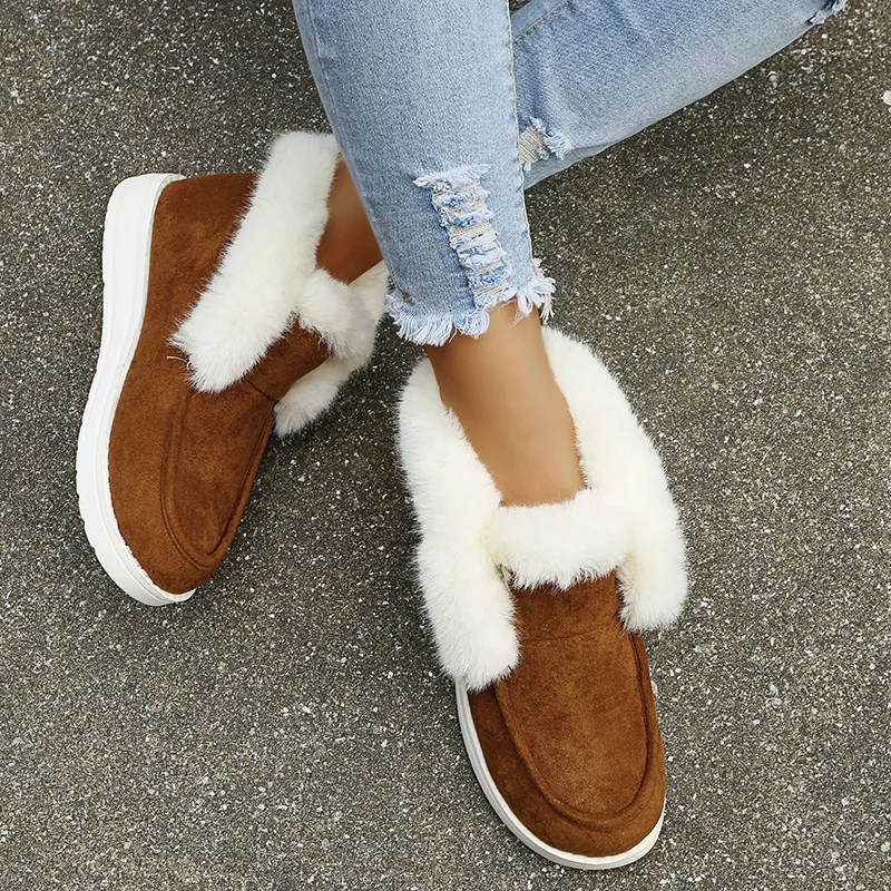 Ladies Ankle Boots Women Winter Warm Plush Fur Snow Boots Suede Leather Shoes Ladies Slip on Comfortable Female Footwear 2023
Ladies Ankle Boots Women Winter Warm Plush Fur Snow Boots Suede Leather Shoes Ladies Slip on Comfortable Female Footwear 2023