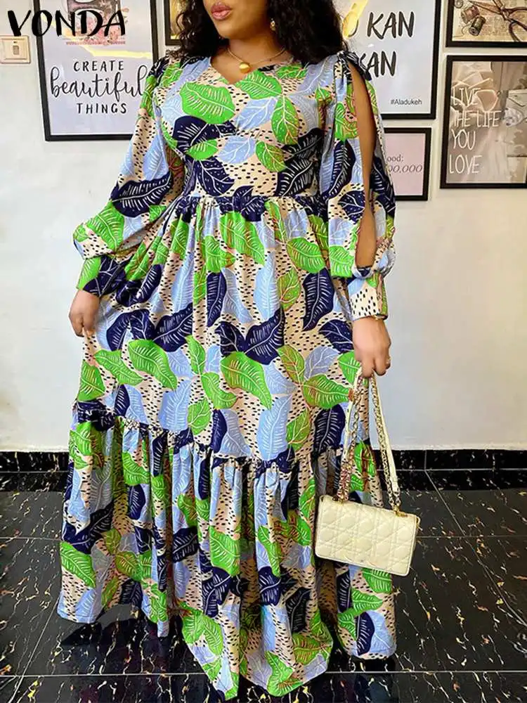 VONDA Women Summer Party Maxi Dress 2022 Vintage Long Sleeve Slit Vintage Printed Pleated Dress Casual Vestido Feminina
VONDA Women Summer Party Maxi Dress 2022 Vintage Long Sleeve Slit Vintage Printed Pleated Dress Casual Vestido Feminina