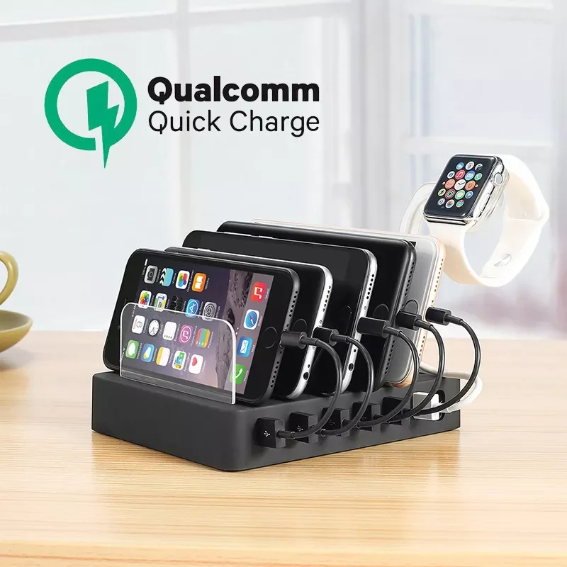 Зарядная станция с быстрой зарядкой QC 3,0, самая быстрая 6-портовая док-станция, зарядная станция USB для нескольких устройств, телефонов, планш...
Зарядная станция с быстрой зарядкой QC 3,0, самая быстрая 6-портовая док-станция, зарядная станция USB для нескольких устройств, телефонов, планш...