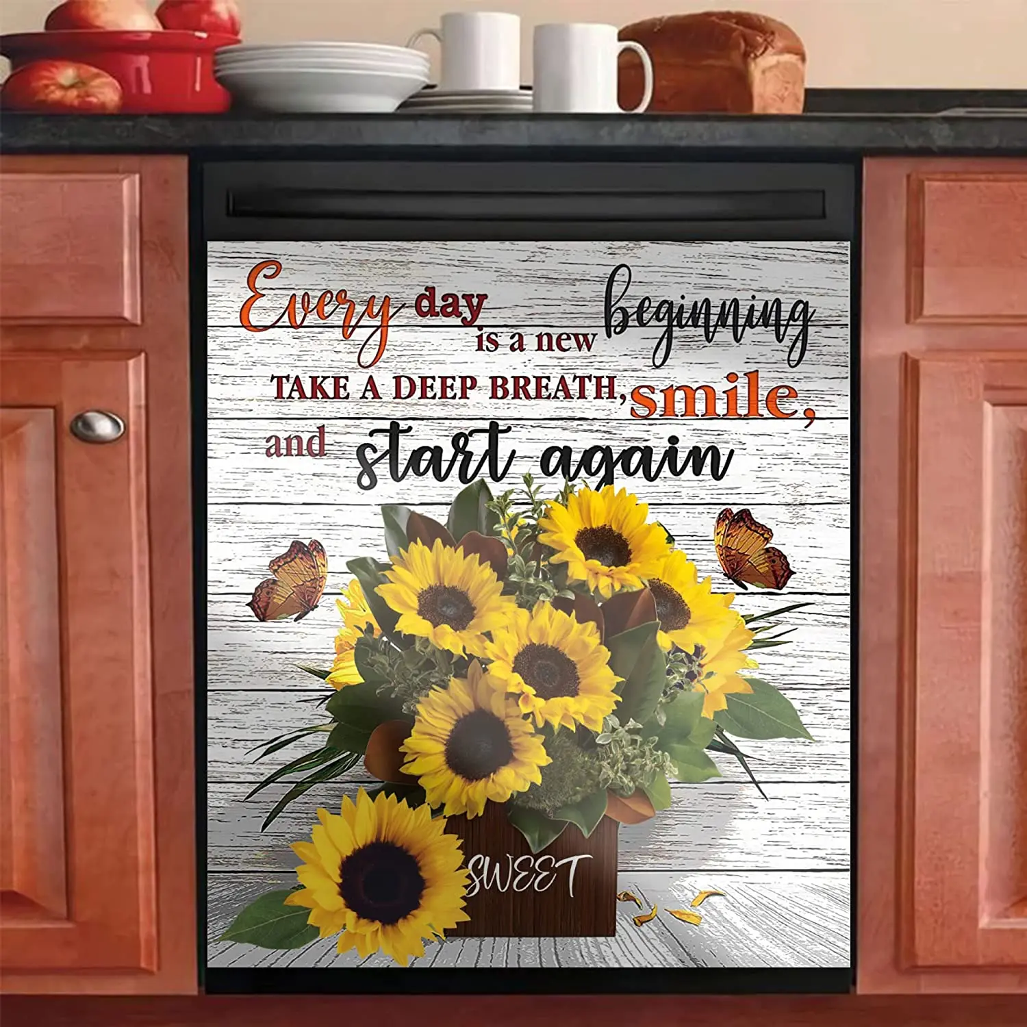 Kitchen Sunflower Magnet Dishwasher Cover 23"x26",Farmhouse Butterflies Sunflower Panel Decal, Dishwasher Refrigerator Door Magn
Kitchen Sunflower Magnet Dishwasher Cover 23"x26",Farmhouse Butterflies Sunflower Panel Decal, Dishwasher Refrigerator Door Magn