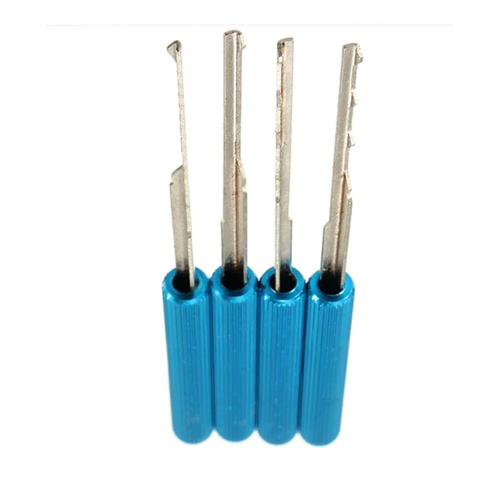 

Goso 4 Pieces Blue Dimple Pick Locksmith Tools (2 Picks, 2 Rakes) Picks And Rakes, As Well As 2 Turning Tools.