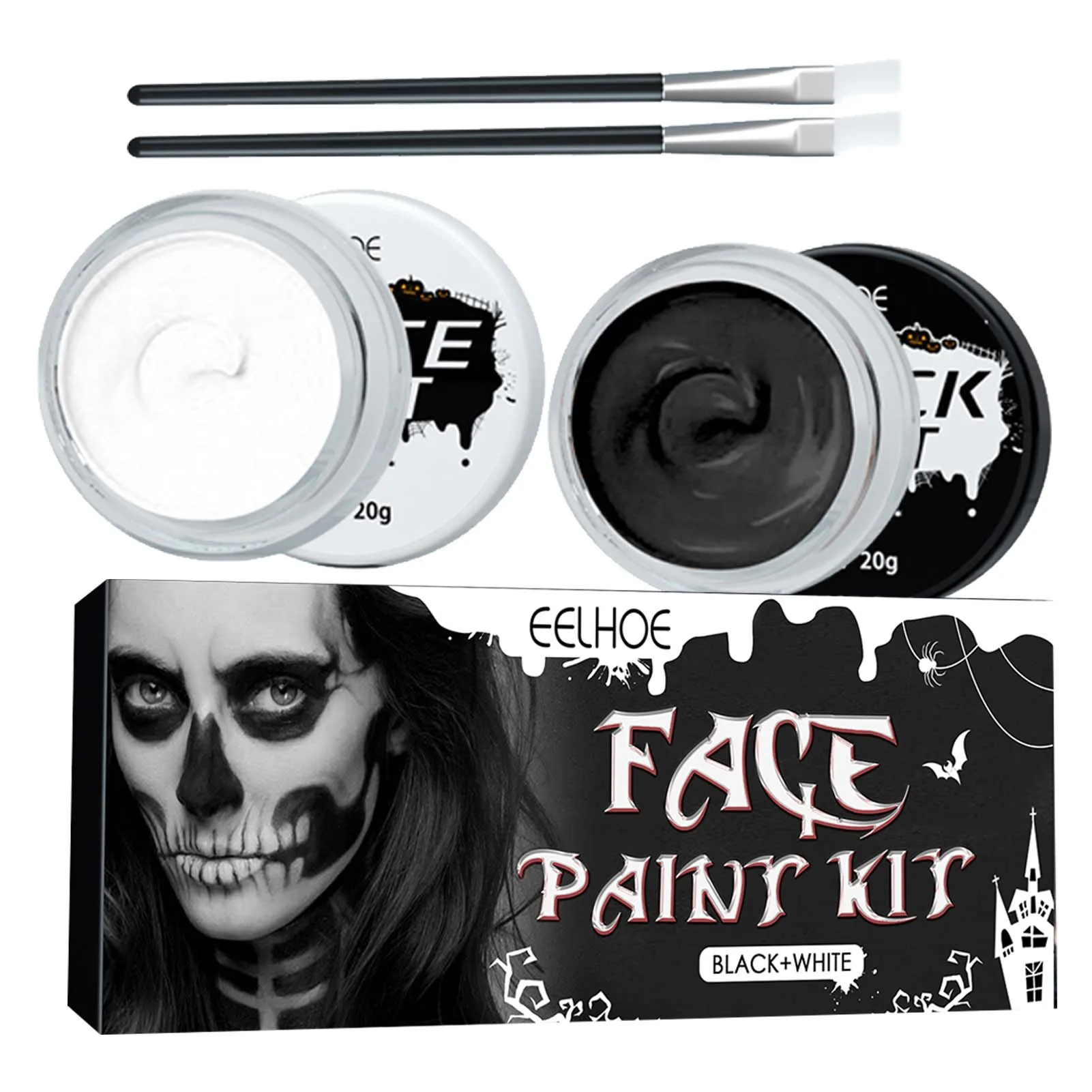 Halloween Face Paint Black White Colors Face Body Paint Kit Party Supplies Face Painting Set For Halloween Cosplay Masquerade
Halloween Face Paint Black White Colors Face Body Paint Kit Party Supplies Face Painting Set For Halloween Cosplay Masquerade