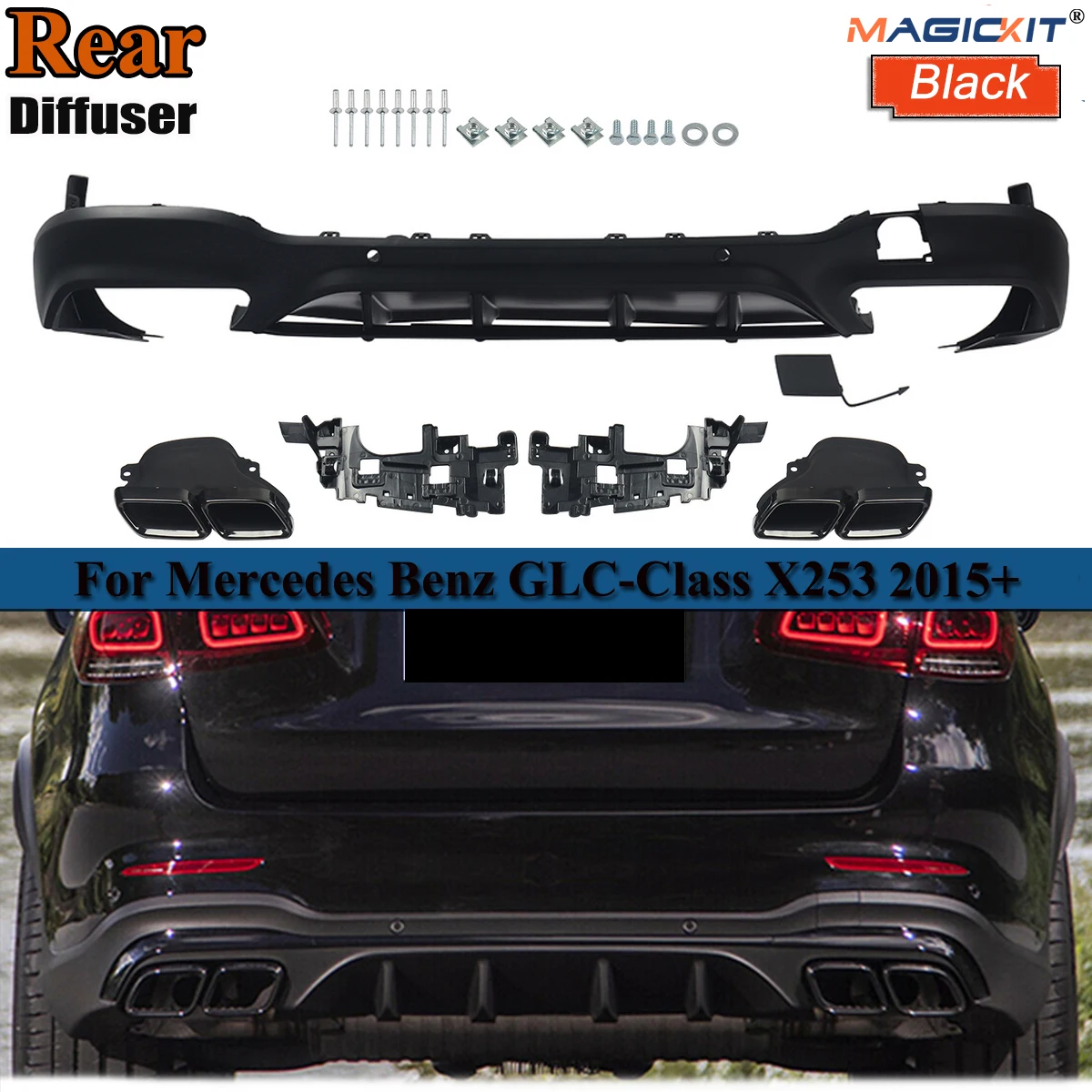 Black Rear Bumper Diffuser Exhaust Tips For Mercedes Benz GLC X253 Sport GLC 300 GLC250 GLC43 2015+
Black Rear Bumper Diffuser Exhaust Tips For Mercedes Benz GLC X253 Sport GLC 300 GLC250 GLC43 2015+