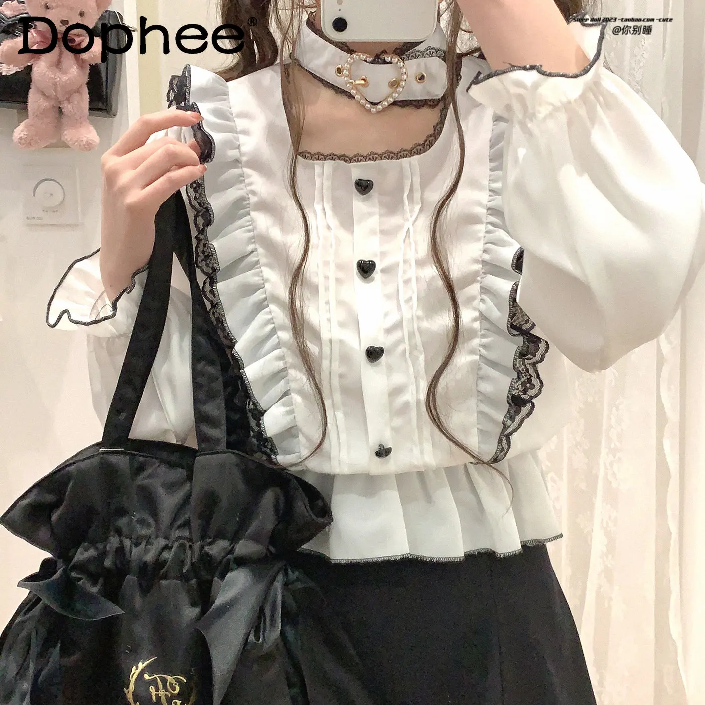 Japanese-Style Mine Shirt for Women Neckline Pearl Heart Chiffon Slim Waist Long Sleeve Blouse 2023 Summer New White Blusas Tops
Japanese-Style Mine Shirt for Women Neckline Pearl Heart Chiffon Slim Waist Long Sleeve Blouse 2023 Summer New White Blusas Tops