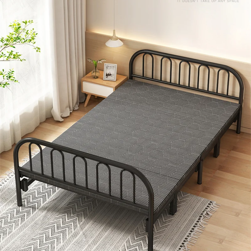 

Folding Bed Single Household Simple Office Adult Nap Lunch Break Escort Small Bed Rental House Multi-Functional Iron Bed