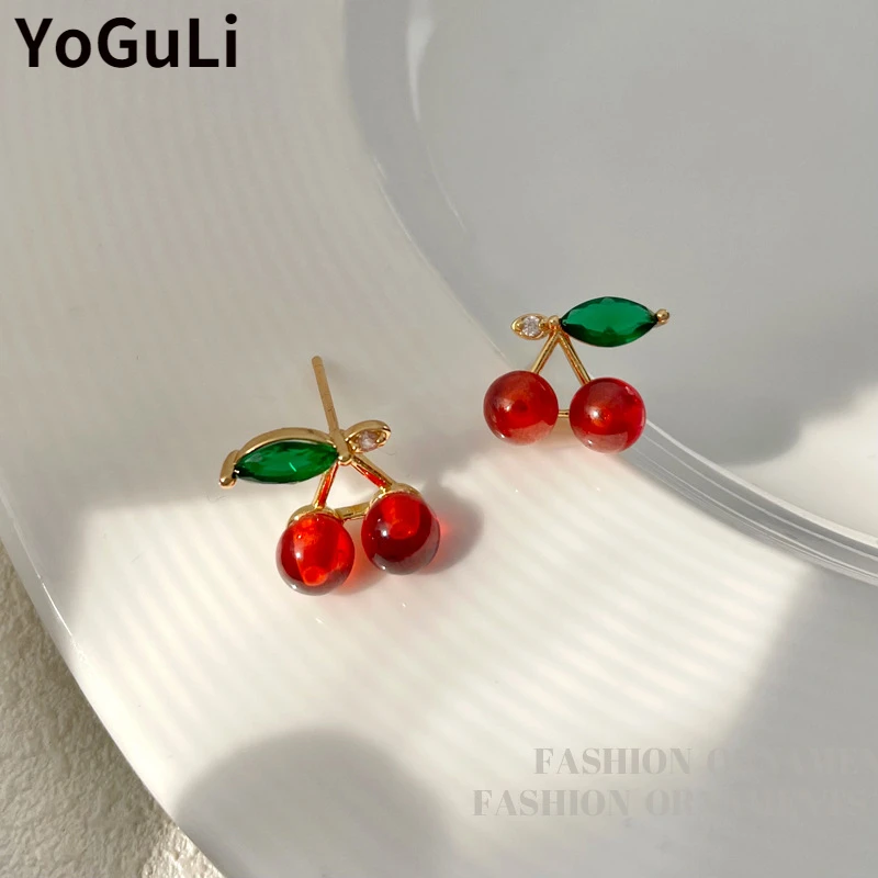 925 Silver Needle Delicate Jewelry Cherry Earrings Pretty Design Sweet Temperament Stud Earrings For Women Party Gifts
925 Silver Needle Delicate Jewelry Cherry Earrings Pretty Design Sweet Temperament Stud Earrings For Women Party Gifts