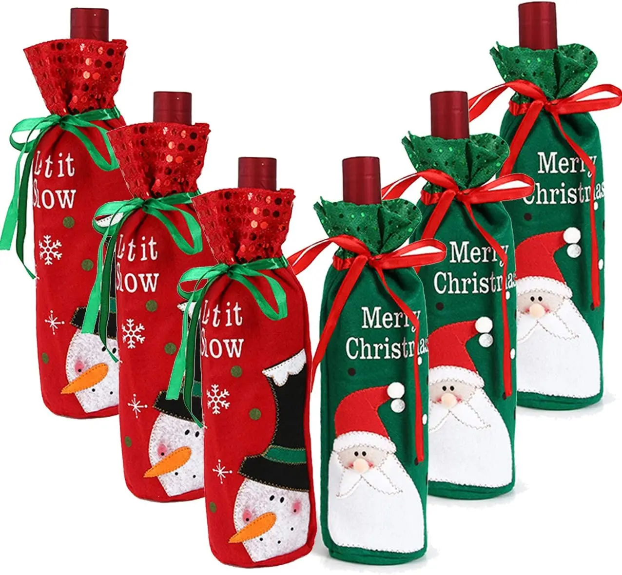 12Pcs Christmas Wine Bottle Covers Santa Snowman Sweater Wine Bottle Dress for New Year Xmas Party Decoration Champagne Gift Bag
12Pcs Christmas Wine Bottle Covers Santa Snowman Sweater Wine Bottle Dress for New Year Xmas Party Decoration Champagne Gift Bag
