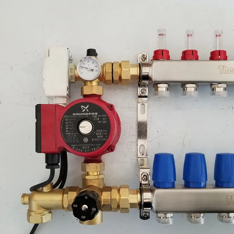 Radiant Floor Heating Manifold with Pump Mix Valve
Radiant Floor Heating Manifold with Pump Mix Valve