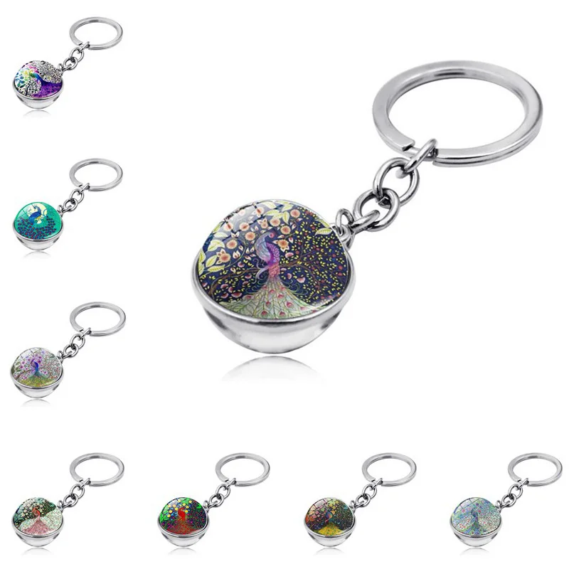 YW GAIRU Beautiful Colored Peacock Time Gemstone Keychain Spherical Glass Pendant Metal Car Keyring Charm Christmas Gifts
YW GAIRU Beautiful Colored Peacock Time Gemstone Keychain Spherical Glass Pendant Metal Car Keyring Charm Christmas Gifts